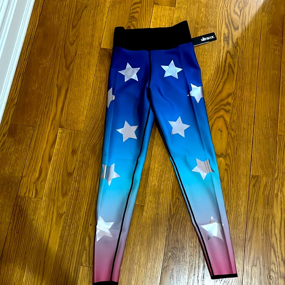 NEW NWT ULTRACOR METALLIC STAR OMBRE LEGGINGS SIZE XS $198